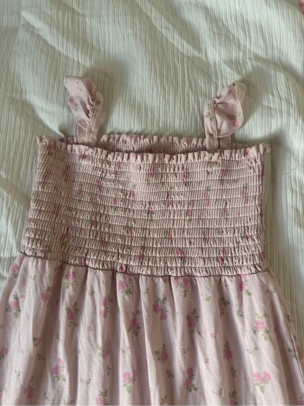 In my Jammers Pink Floral Smocked Romper - Picture 2 of 7